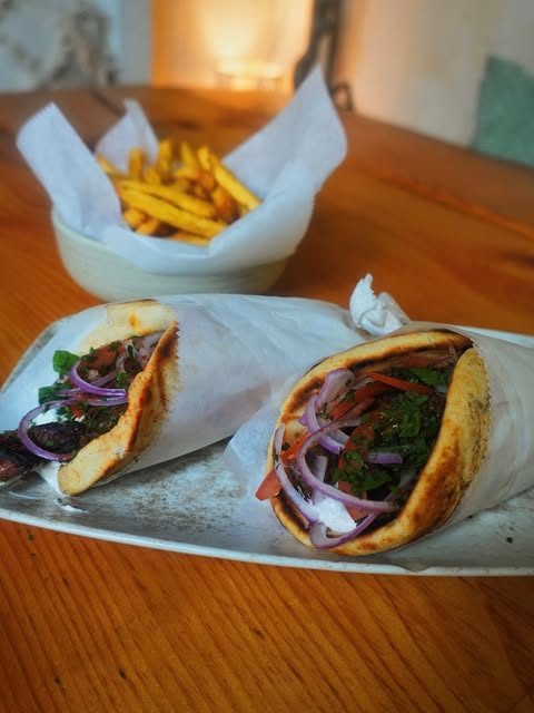 Pita wraps with fries